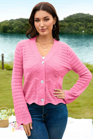 Stylish Open - Knit Cardigan with Bell Sleeves