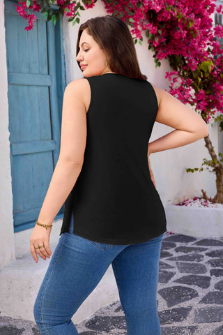 Plus Size Tank Tops with Built in Bra Square Neck Sleeveless Blouse Shirts Black