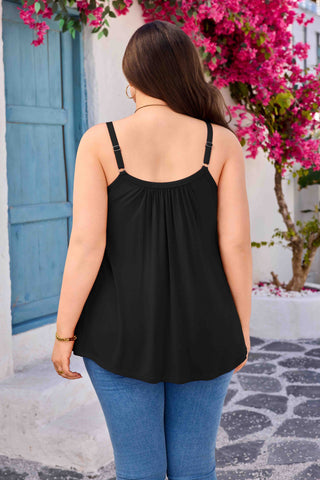 Camisole Top for Women with Built in Bra Adjustable Strap Cami Shirt
