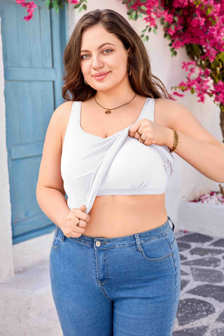 Plus Size Tank Top with Shelf Bra Adjustable Wide Strap Camisole