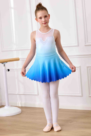 Gymnastics Leotards for Girls with Skirt Sleeveless Ballet Dance Dress Outfit