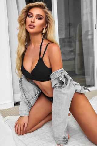 Chic Cross-Front Bikini with Tie-Back Detail