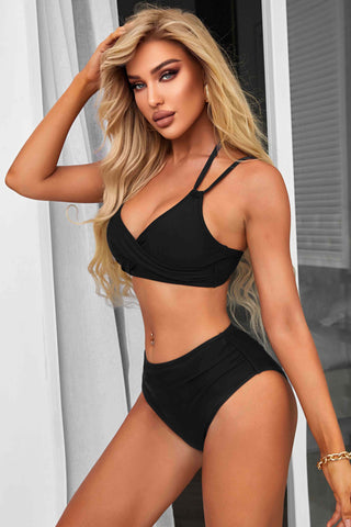 Chic Cross-Front Bikini with Tie-Back Detail