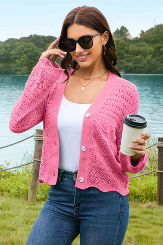 Stylish Open - Knit Cardigan with Bell Sleeves