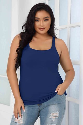 Adjustable Wide Strap Camisole Plus Size Tank Top
