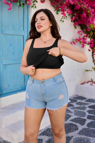 Womens Plus Size Slim Straps Tanks Tops Built-in shelf Bra Solid Basic Cami