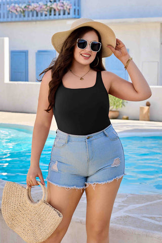 Womens Plus Size Slim Straps Tanks Tops Built-in shelf Bra Solid Basic Cami
