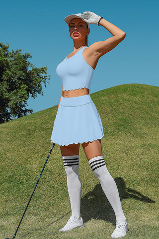 Light Blue Tennis Dresses for Women Athletic Workout Dress