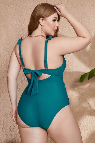 Women's Plus Size One Piece Swimsuit Solid Color Bathing Suit